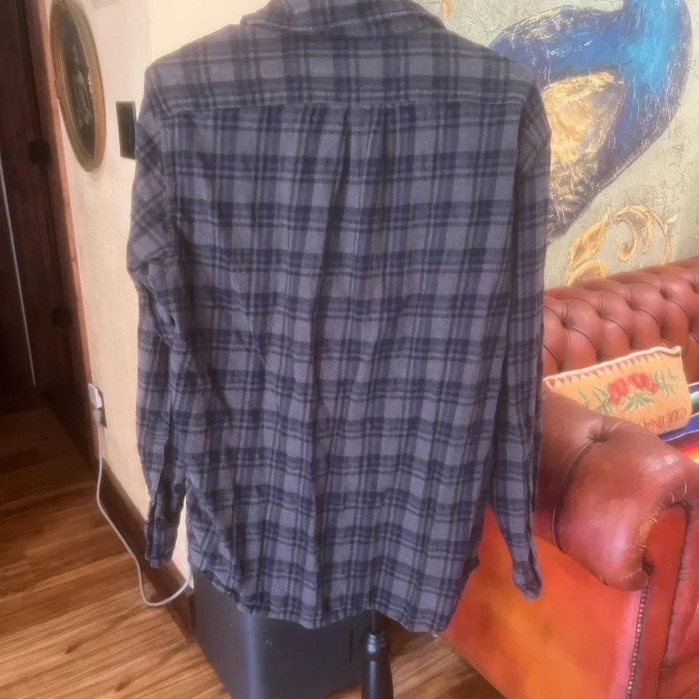 J.Crew Gray Plaid Button-Up Shirt size large